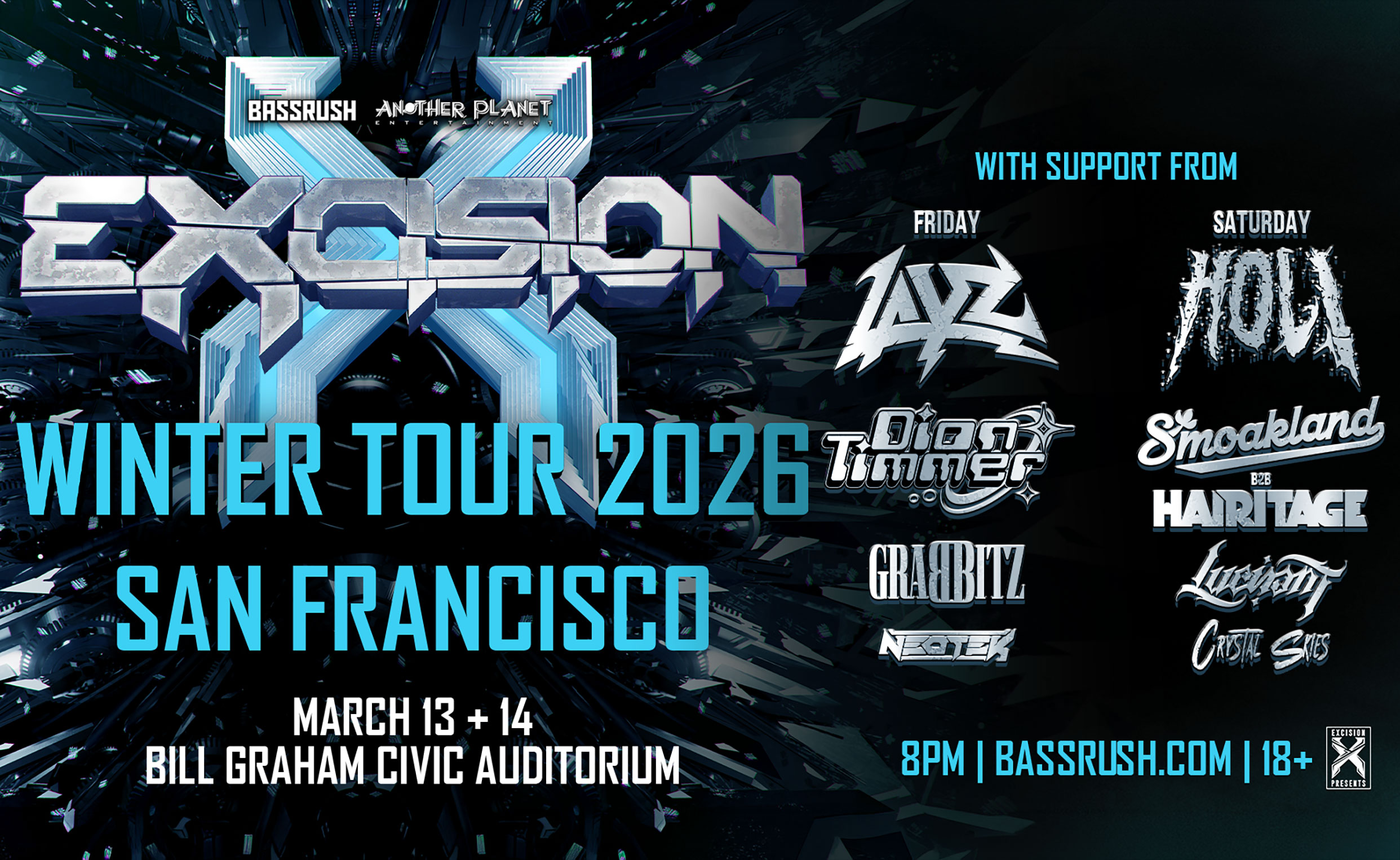 Excision-March 13+14, 2026-San Francisco, CA-Bill Graham Civic Auditorium