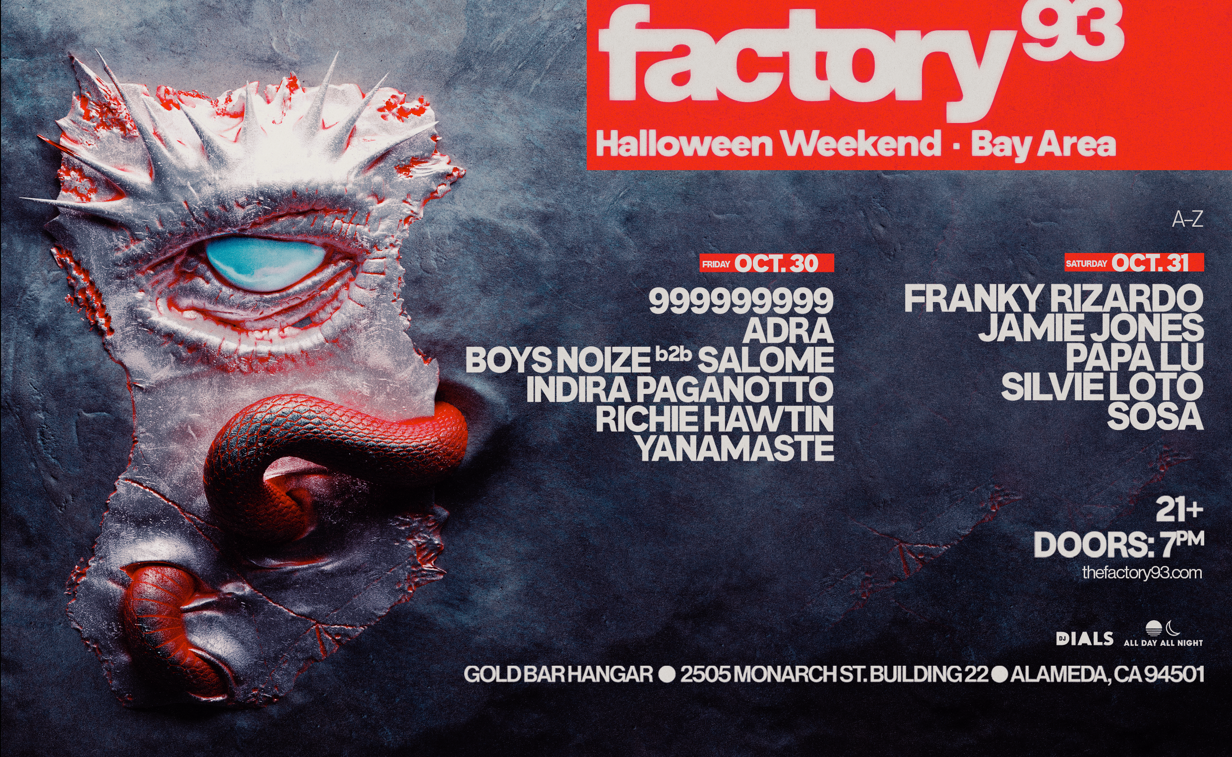 Factory 93 Halloween-October 30+31, 2026-Alameda, CA-The Gold Bar