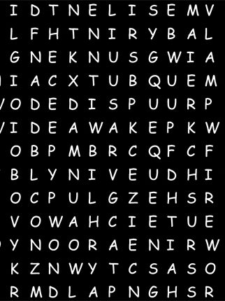 Here Is the Official Nocturnal Wonderland Word Search