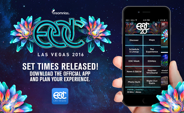 Edc Las Vegas 16 Set Times Festival Map And App Now Available Insomniac