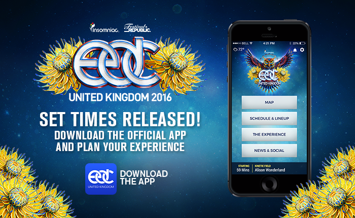 Edc Uk 16 Set Times And App Now Available Insomniac