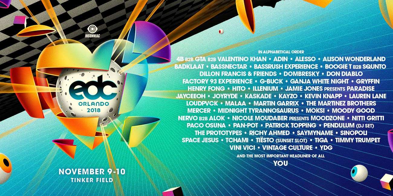 Announcing The Edc Orlando 18 Lineup Insomniac