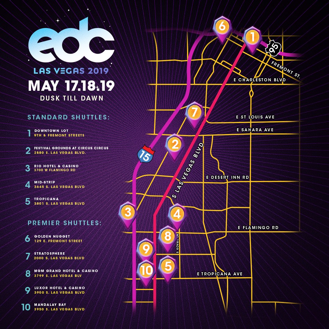 EDC Las Vegas 2019 Shuttles: Everything You Need to Know | Insomniac