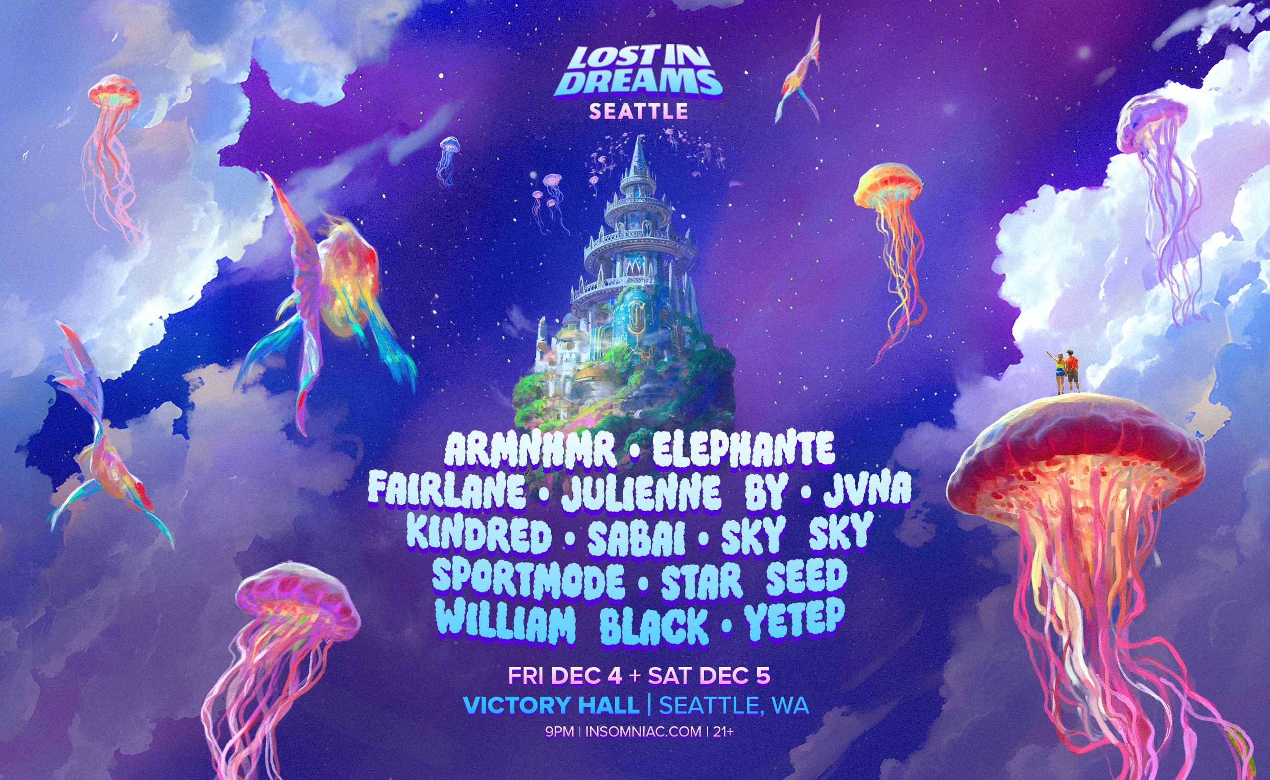 Lineup card for Lost In Dreams Seattle
