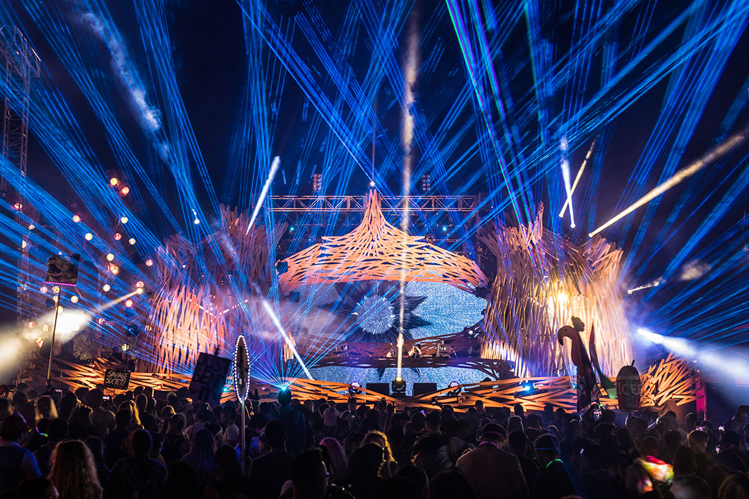 Lights and lasers at Sunken Garden