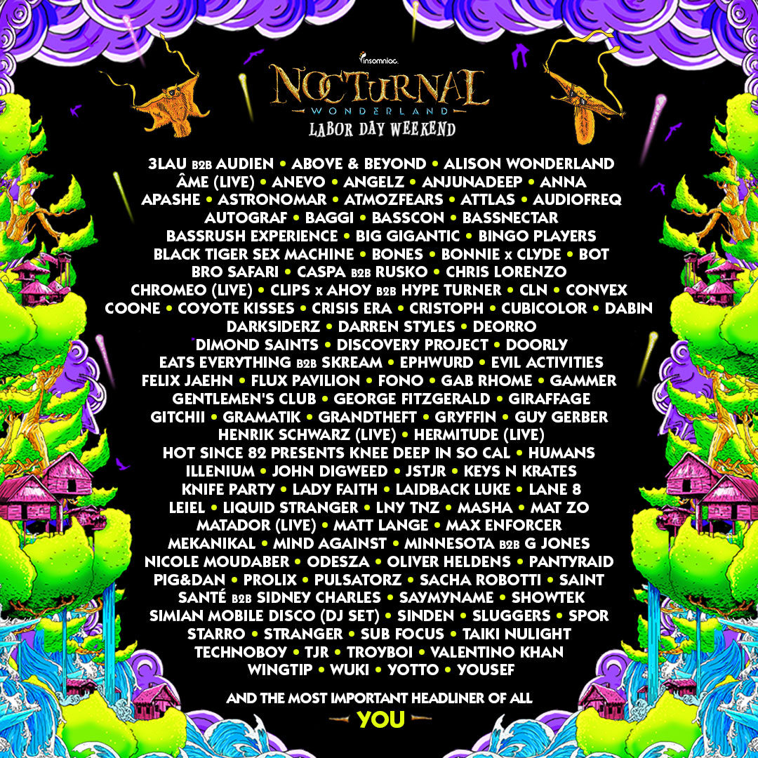 Nocturnal Wonderland 2016 full lineup