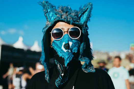 A Headliner in a wolf hat and bandana