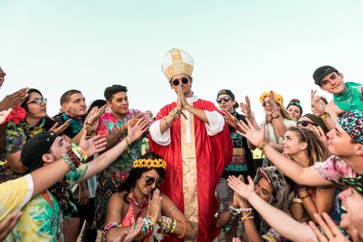 A Headliner dressed as the Pope