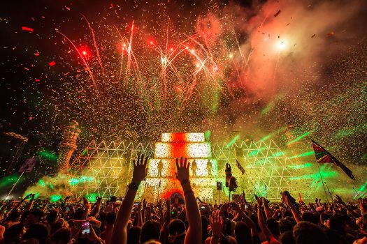 Fireworks over the stage
