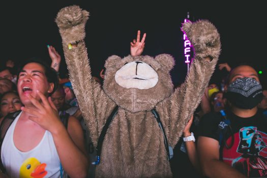 A Headliner in a bear costume