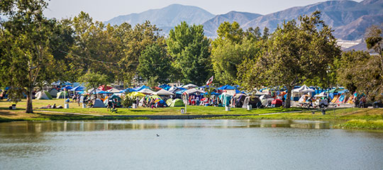Tents by the lake