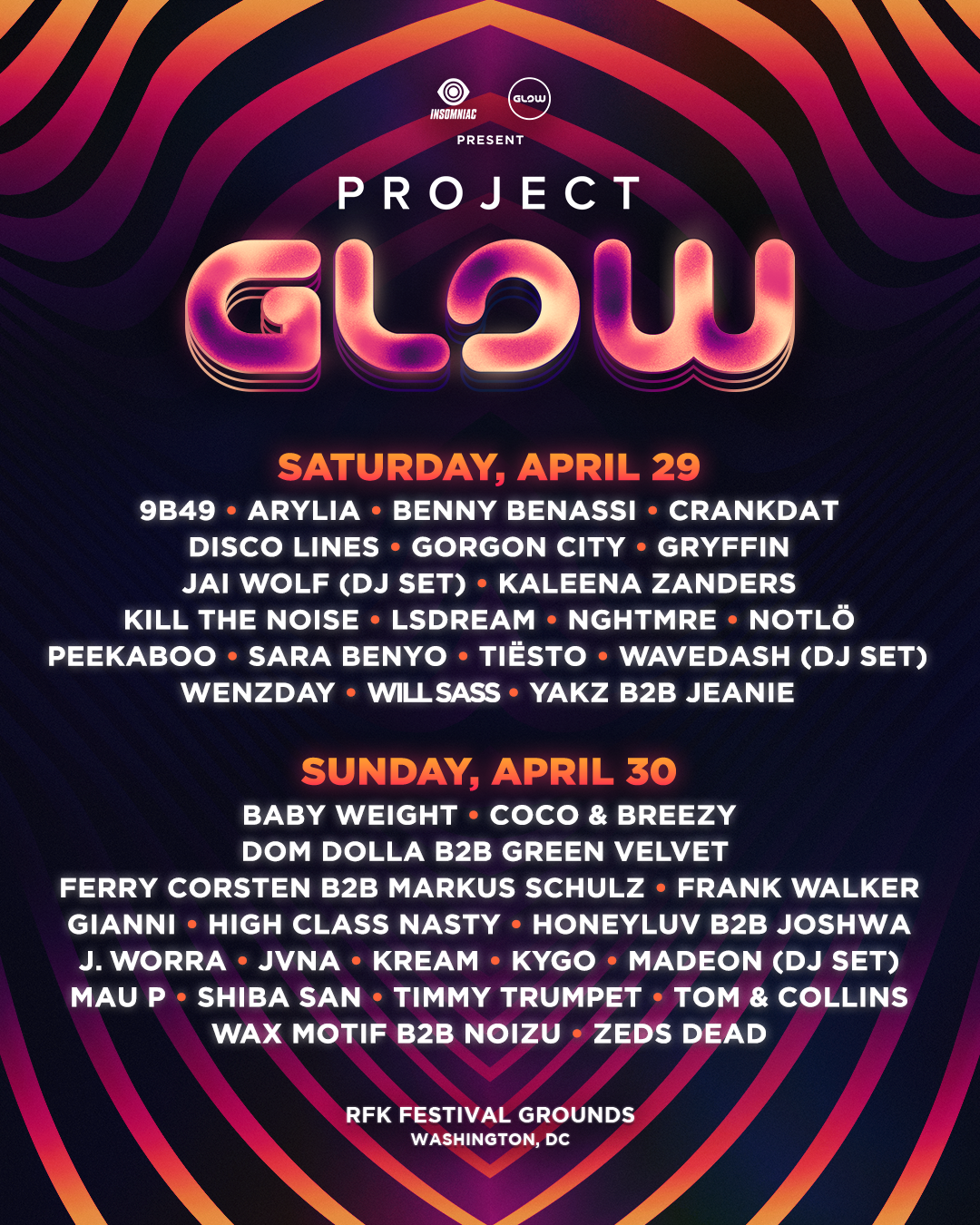 project glow lineup 2024