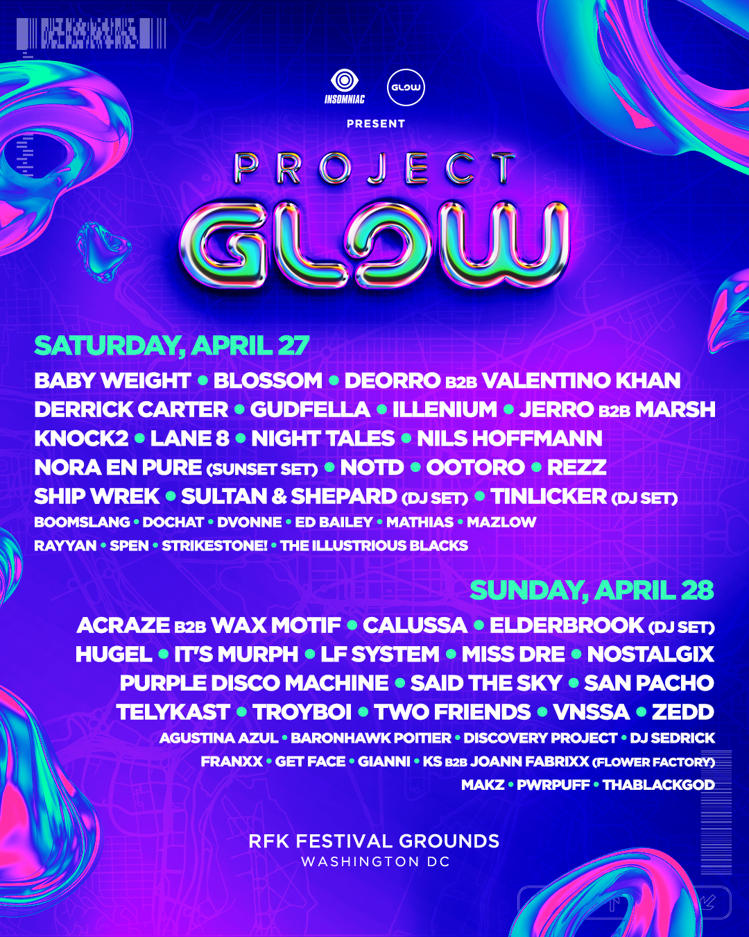 Project Glow 2024 Lineup By Day