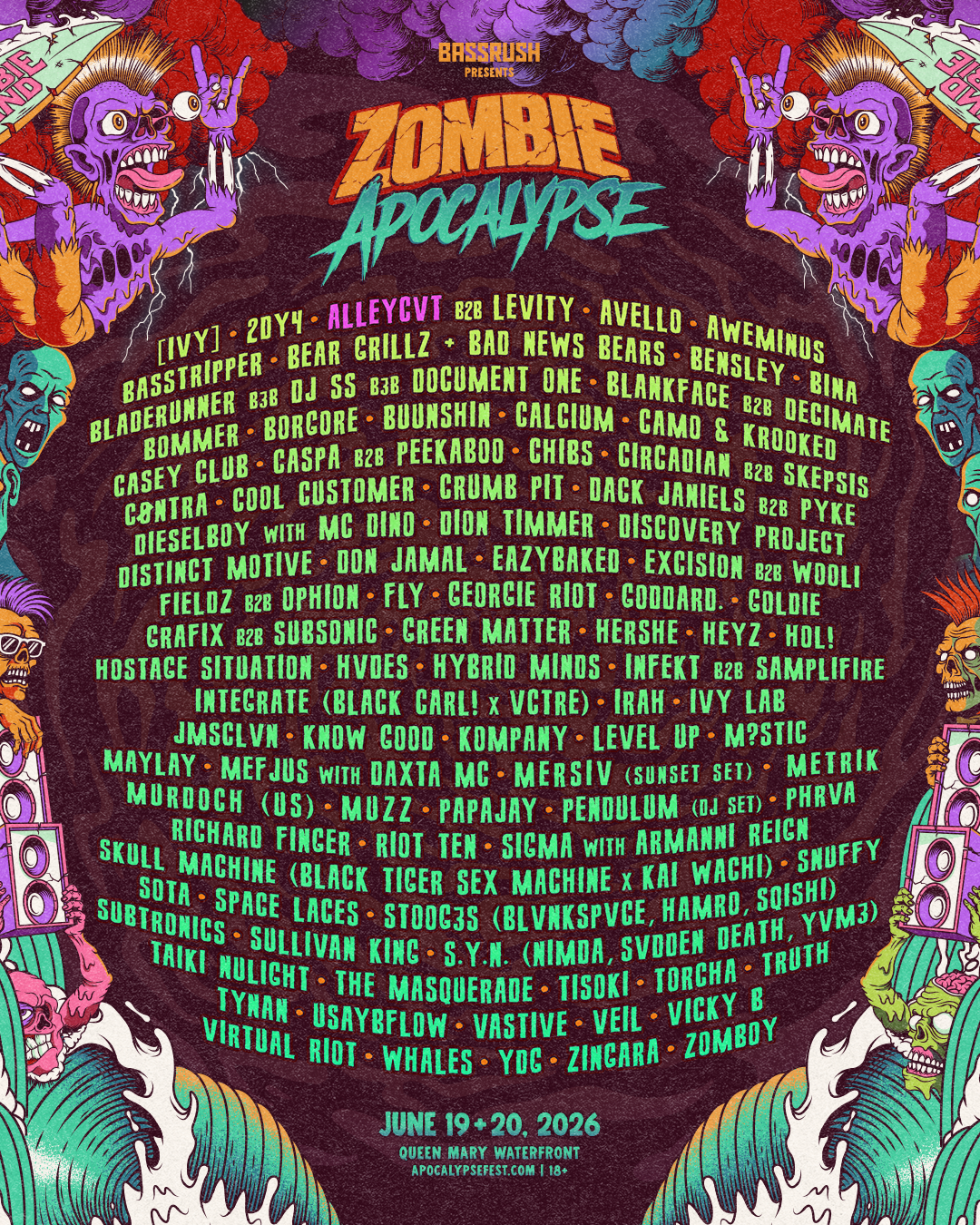 Zombie Apocalypse official lineup