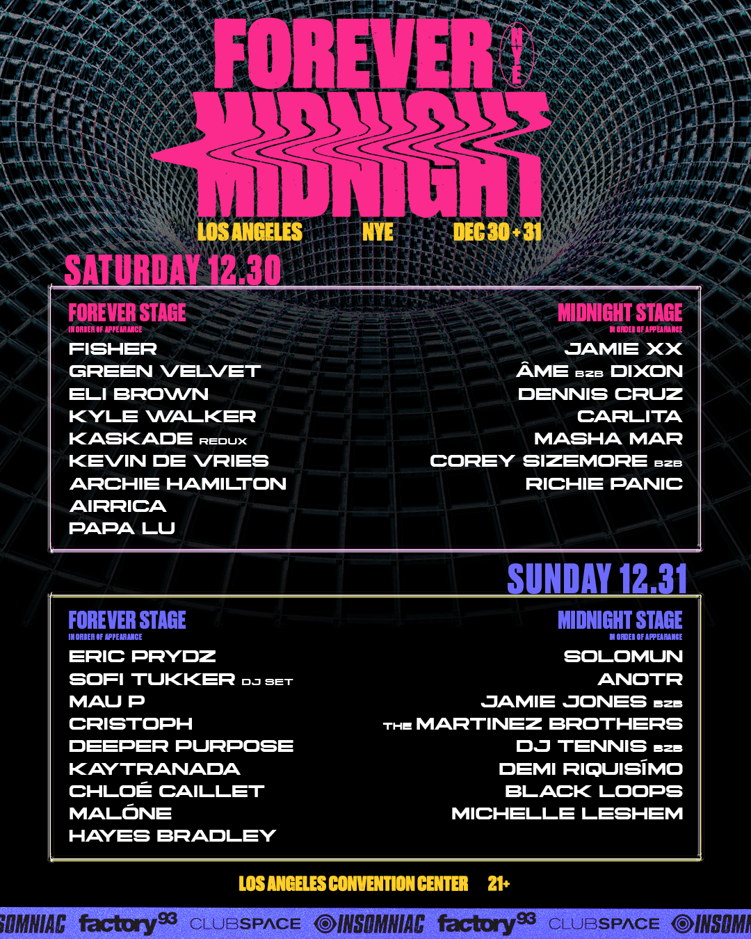 Lineup Forever Midnight LA 2023