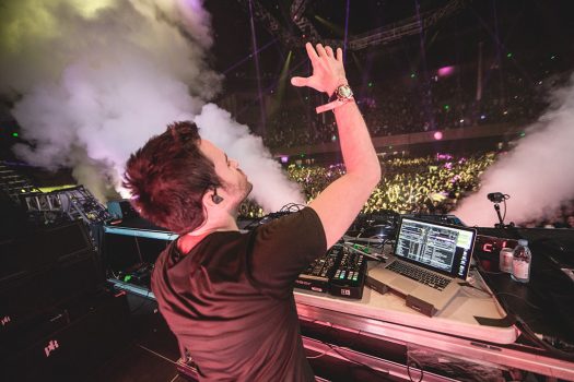 A DJ in the booth