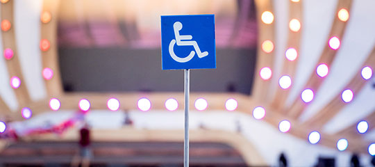 A "handicap" symbol totem