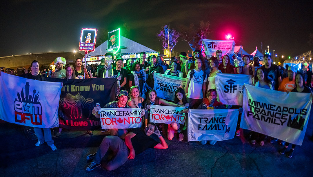 Headliners with trance fam banners