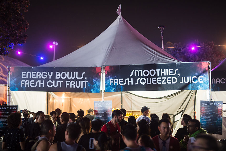Tent selling energy bowls and smoothies