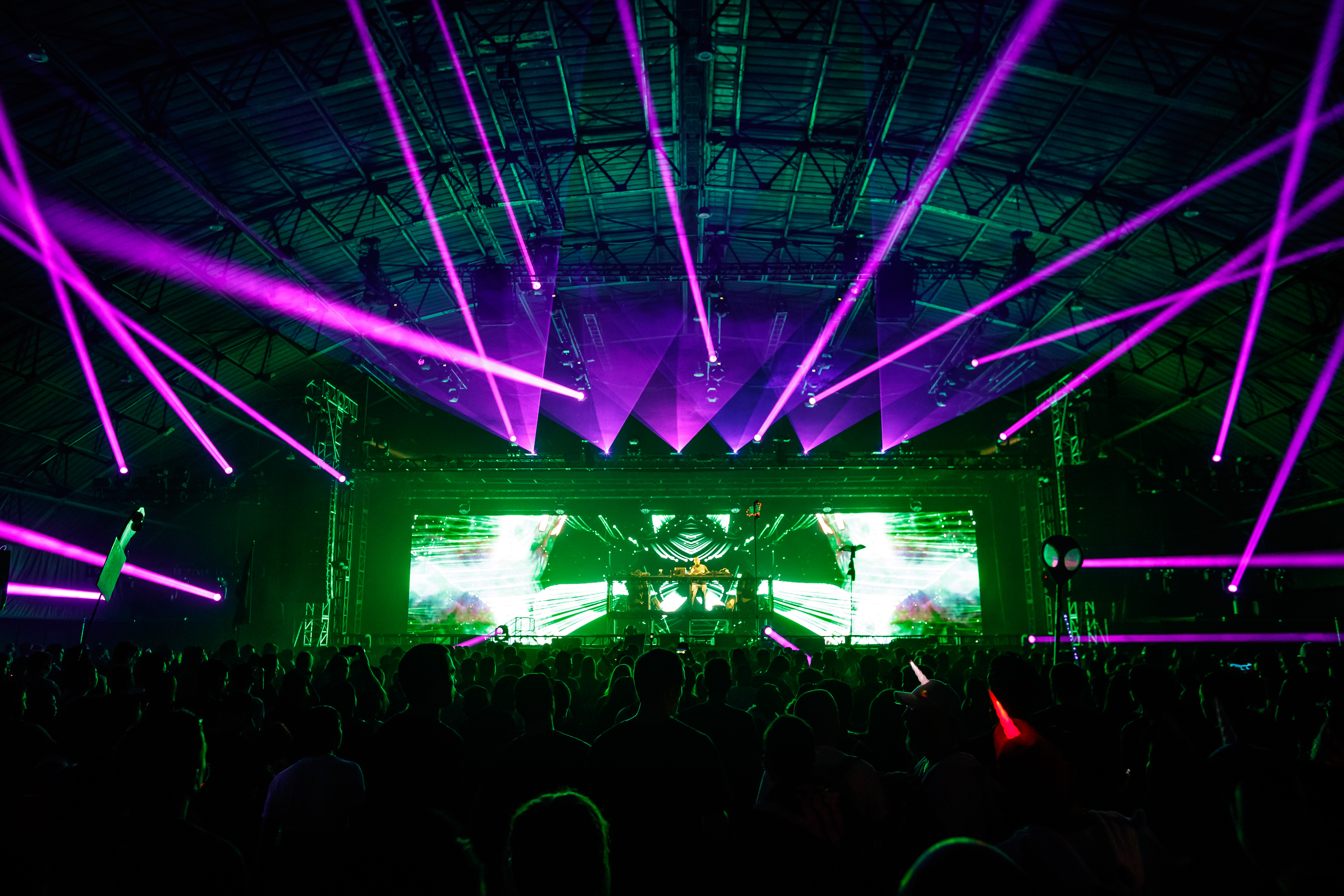 Purple lasers and video effects