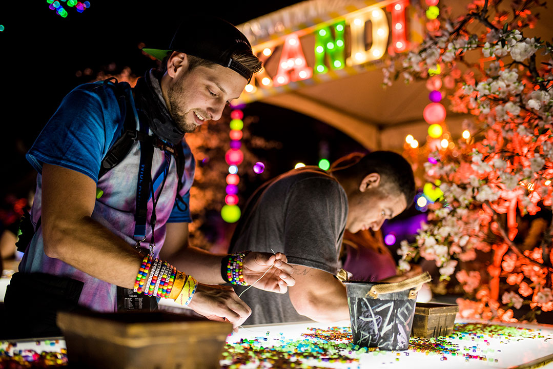 kandi making table in VIP