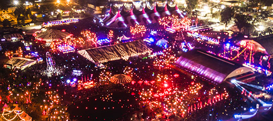 Aerial view of the festival