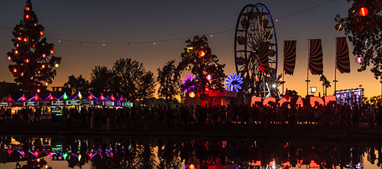 The festival at dusk
