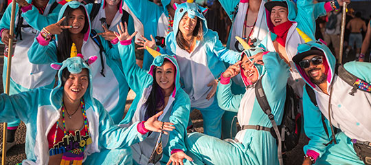 Headliners in unicorn onesies