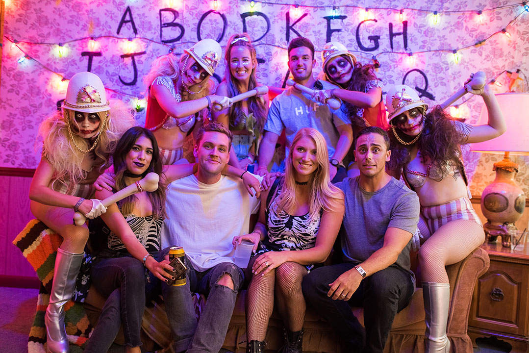 A group of friends on a couch