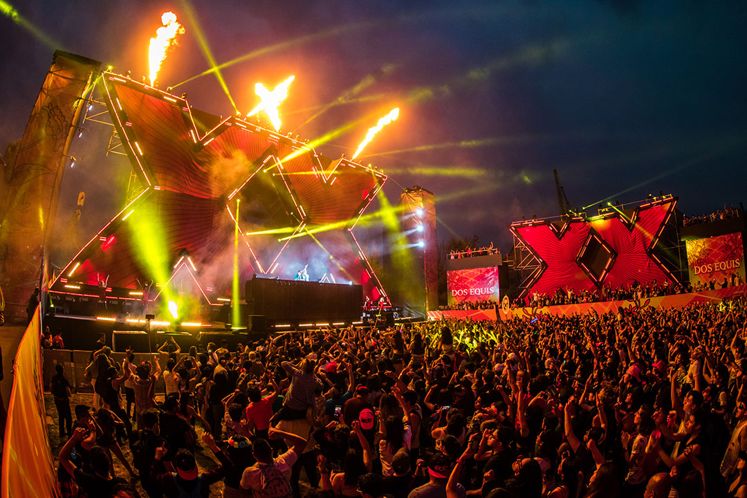 Fireworks over the Dos Equis stage