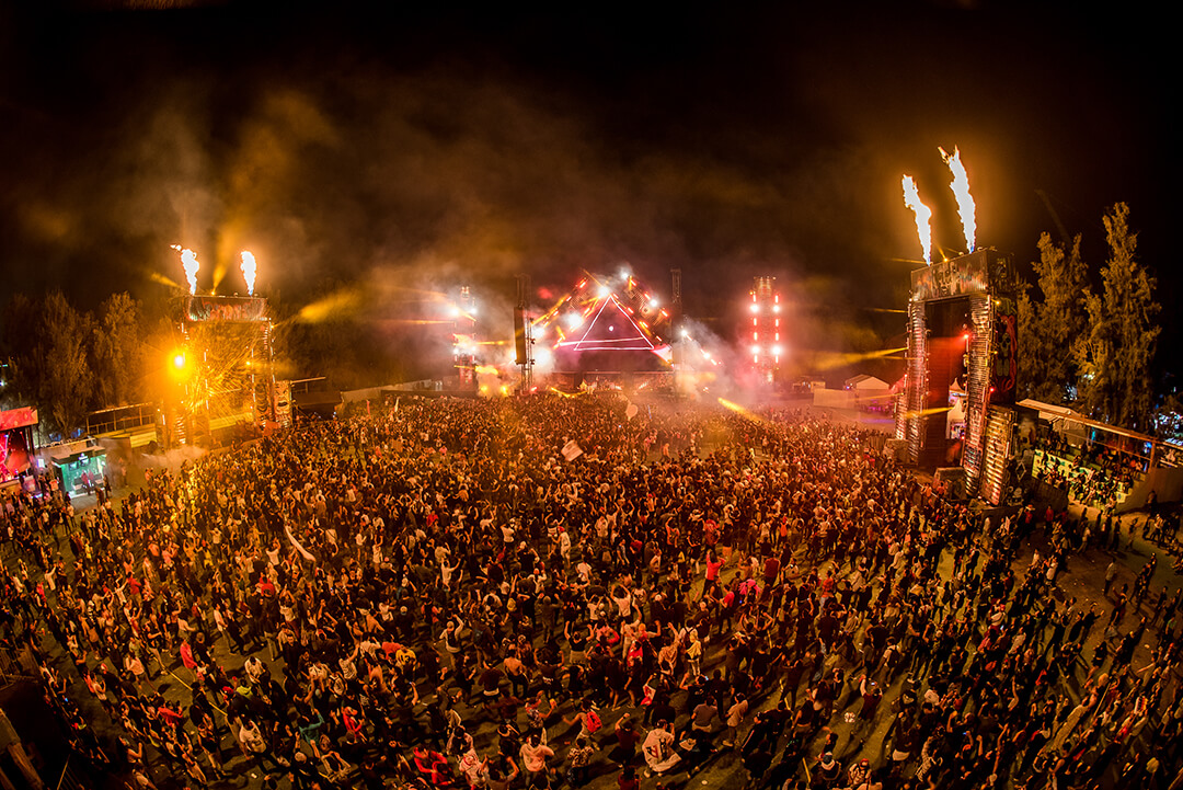 Aerial shot of the crowd