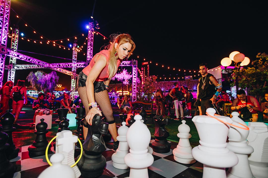 Play a life-size version of chess.