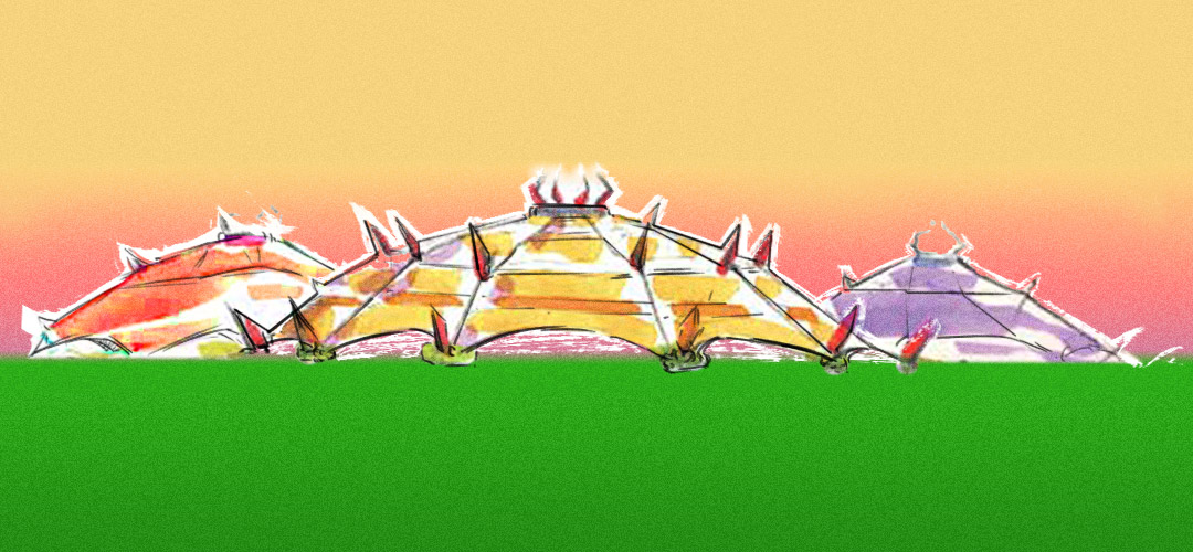 Three Mountains concept drawing