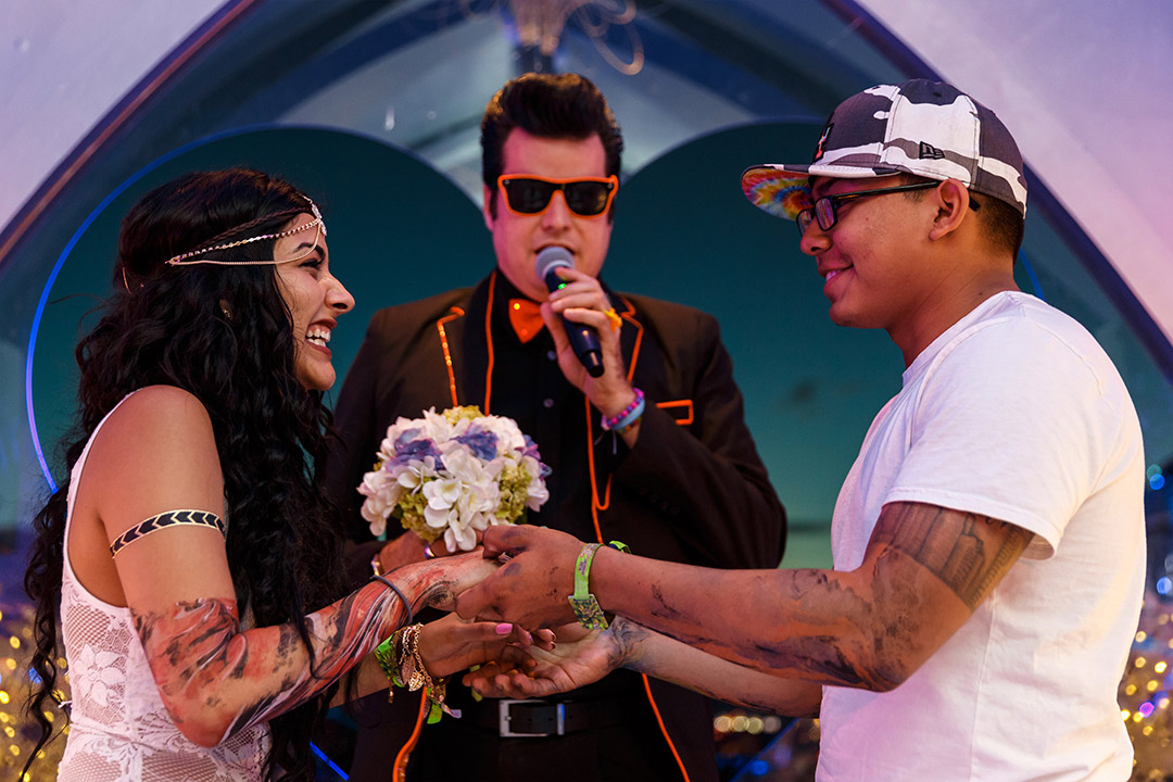 Our wedding packages include your choice of minister and use of our Electric Daisy bouquet.