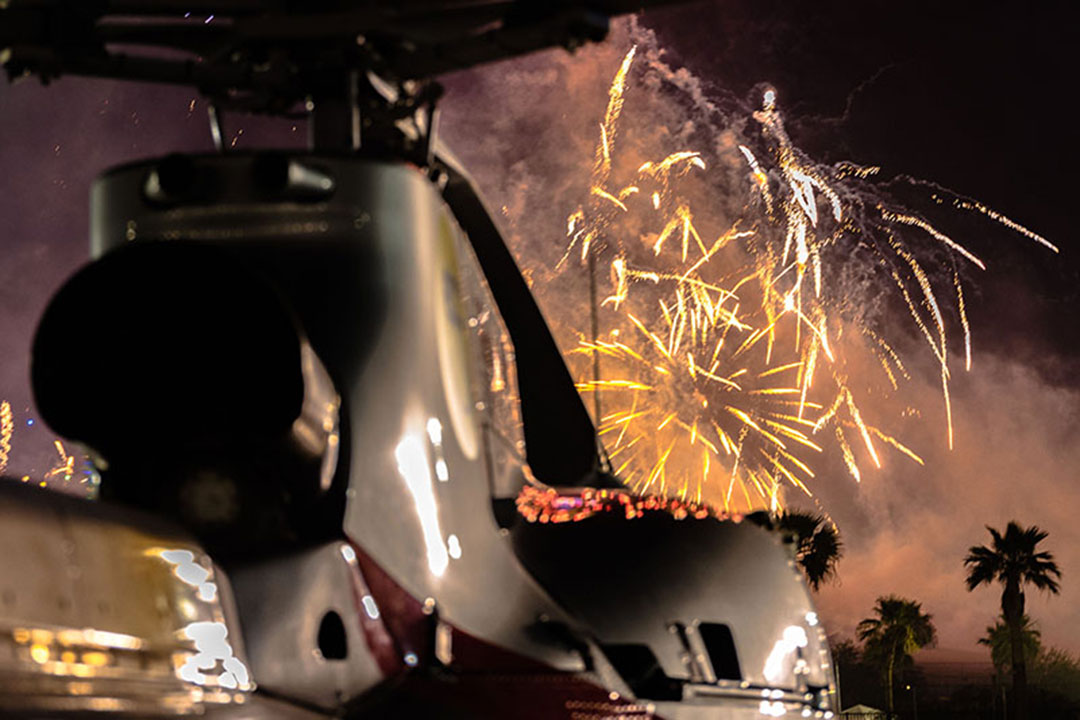 Landing right in time for the fireworks.