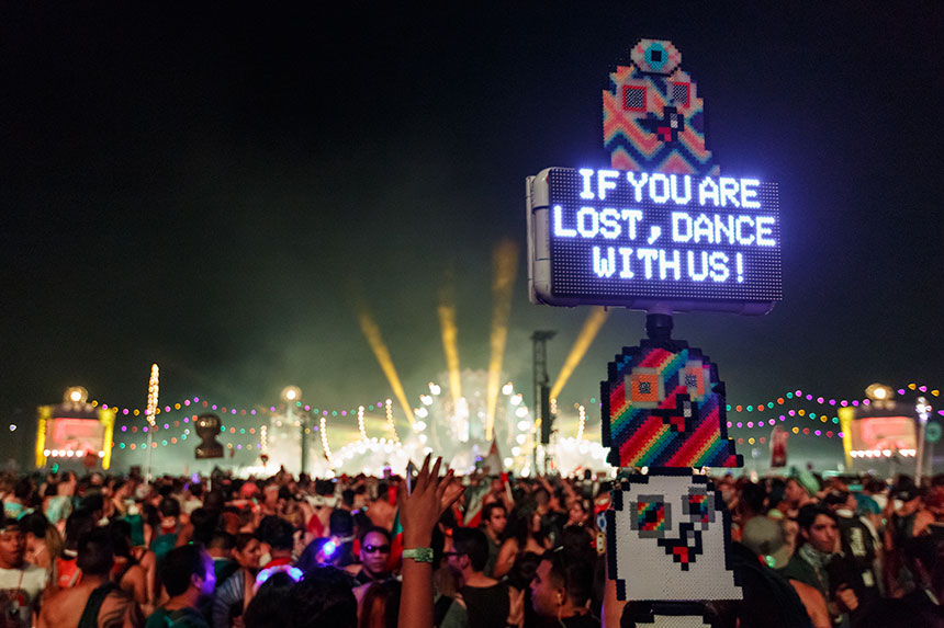 "If you are lost, dance with us!" totem