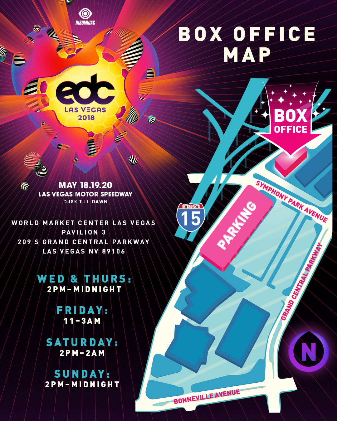 EDC Las Vegas box office map