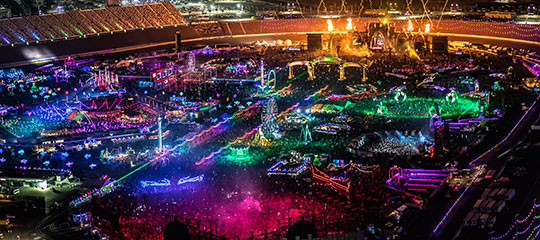An aerial shot of the festival
