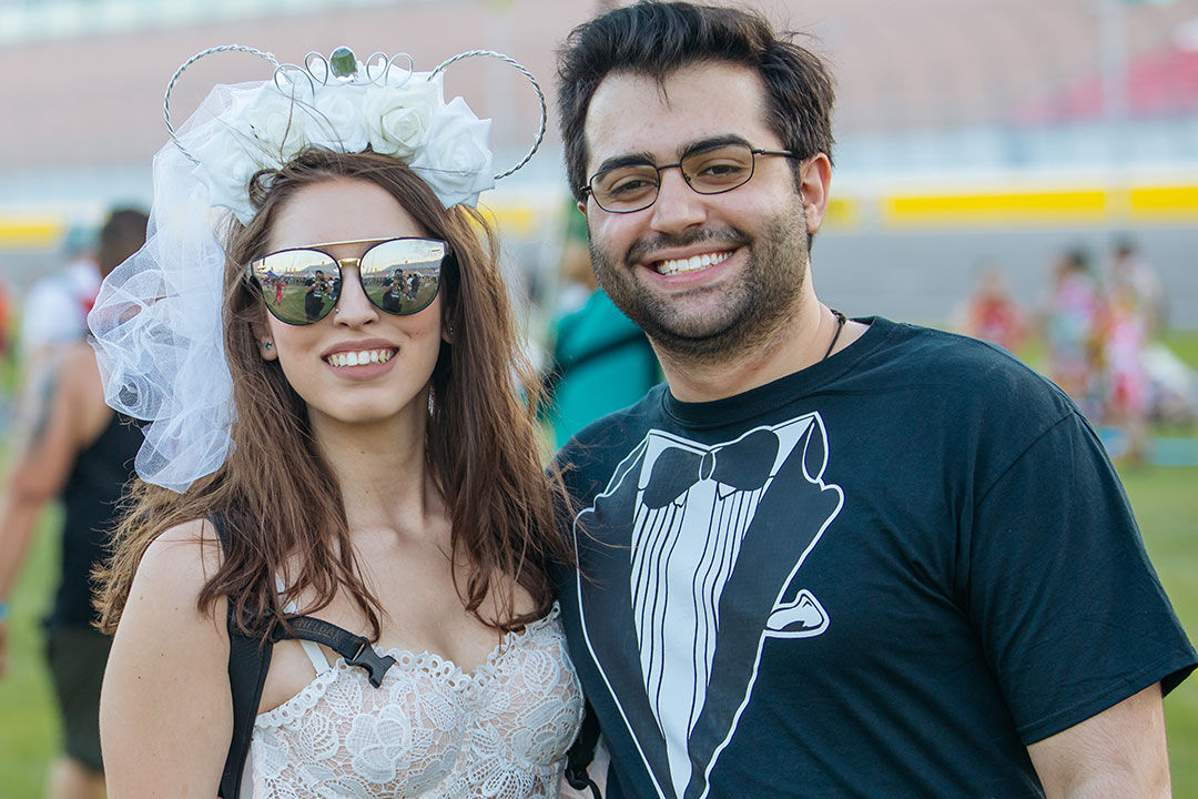 A newlywed couple