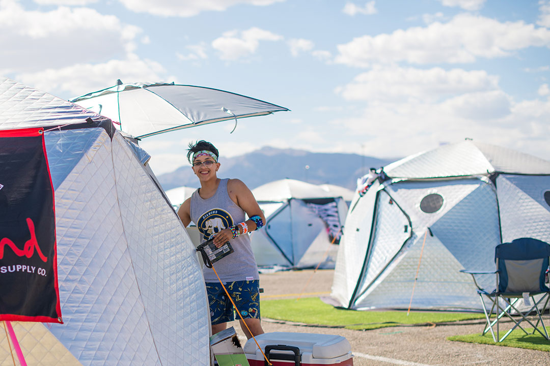 A guy at his tent