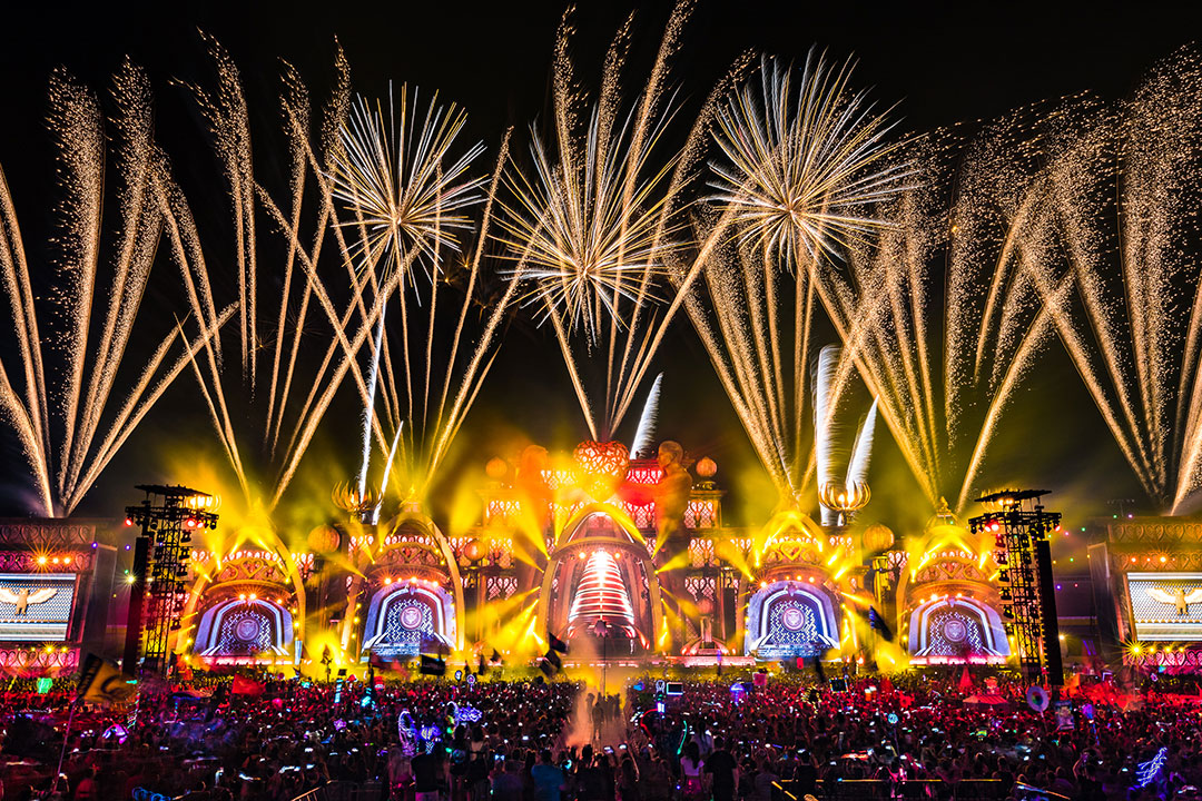 Fireworks over the stage