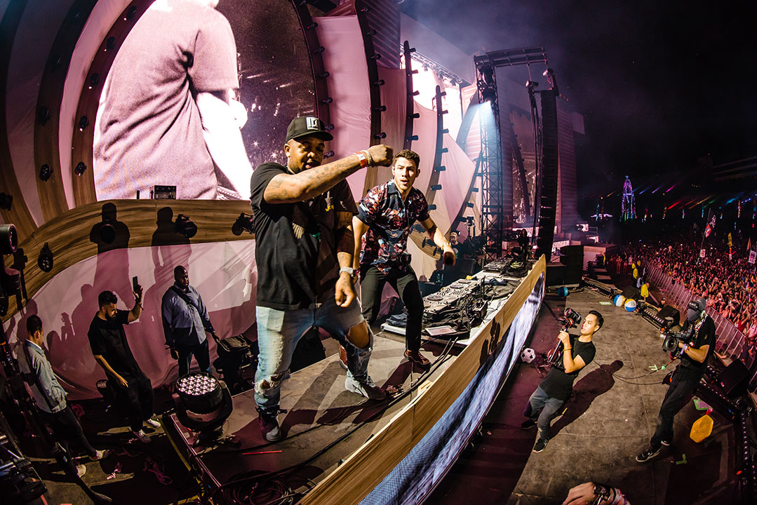 Artists performing onstage
