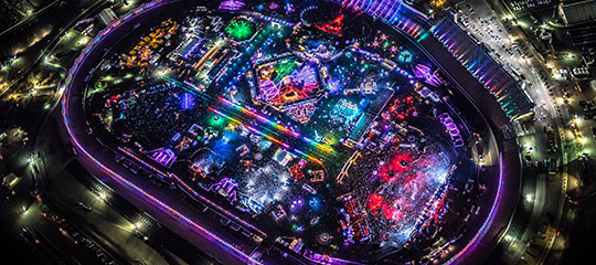Aerial view of the festival