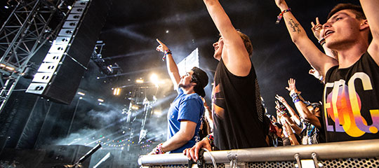 Headliners en la primera fila