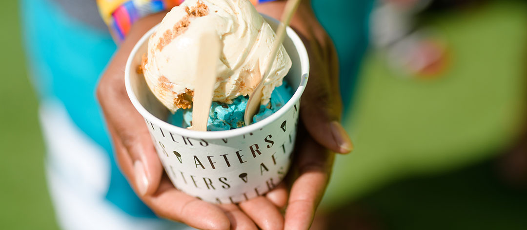 Hands holding ice cream
