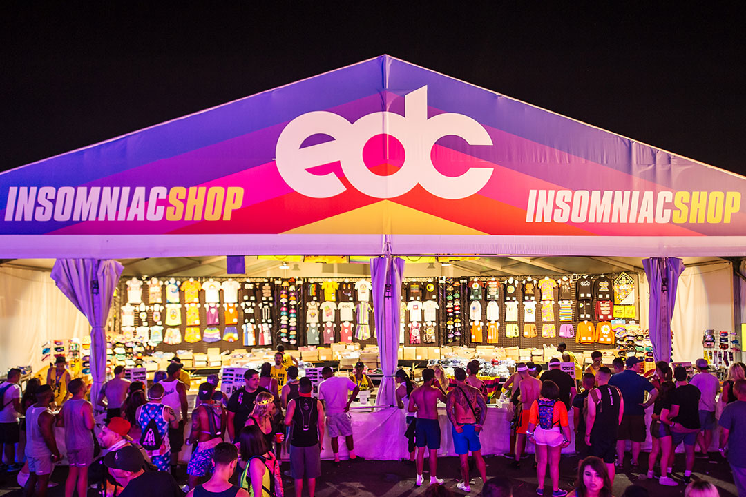 Insomniac EDC merch tent