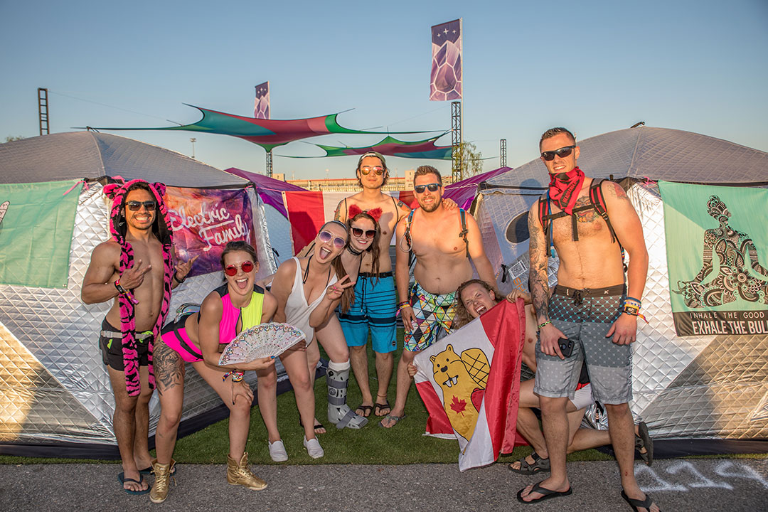 Headliners outside their tents