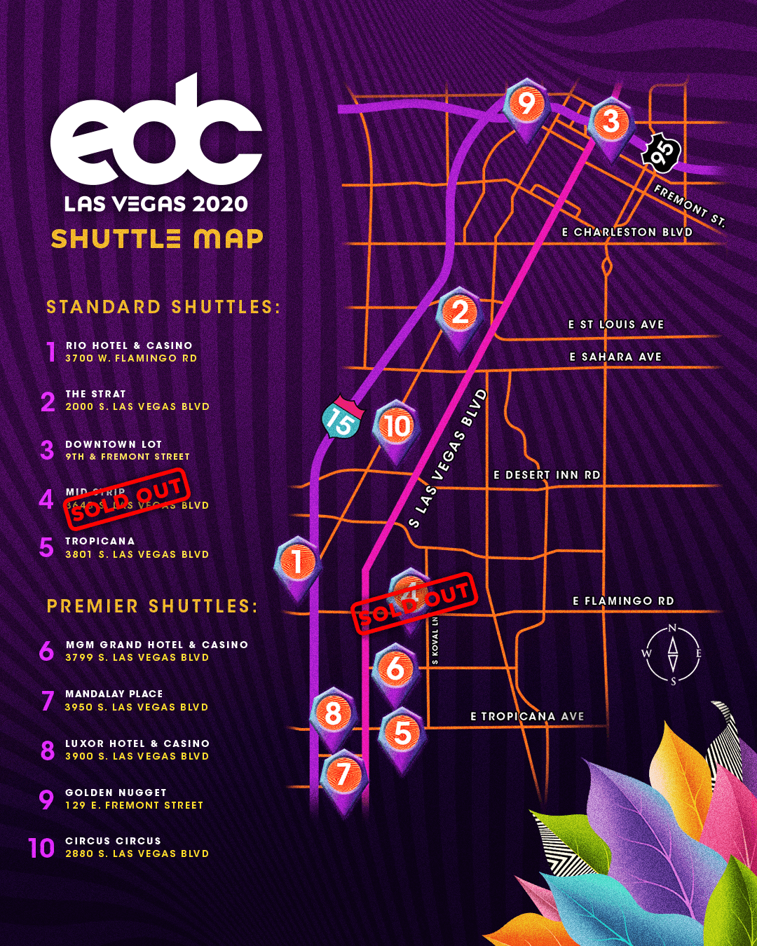 EDC Las Vegas shuttle map