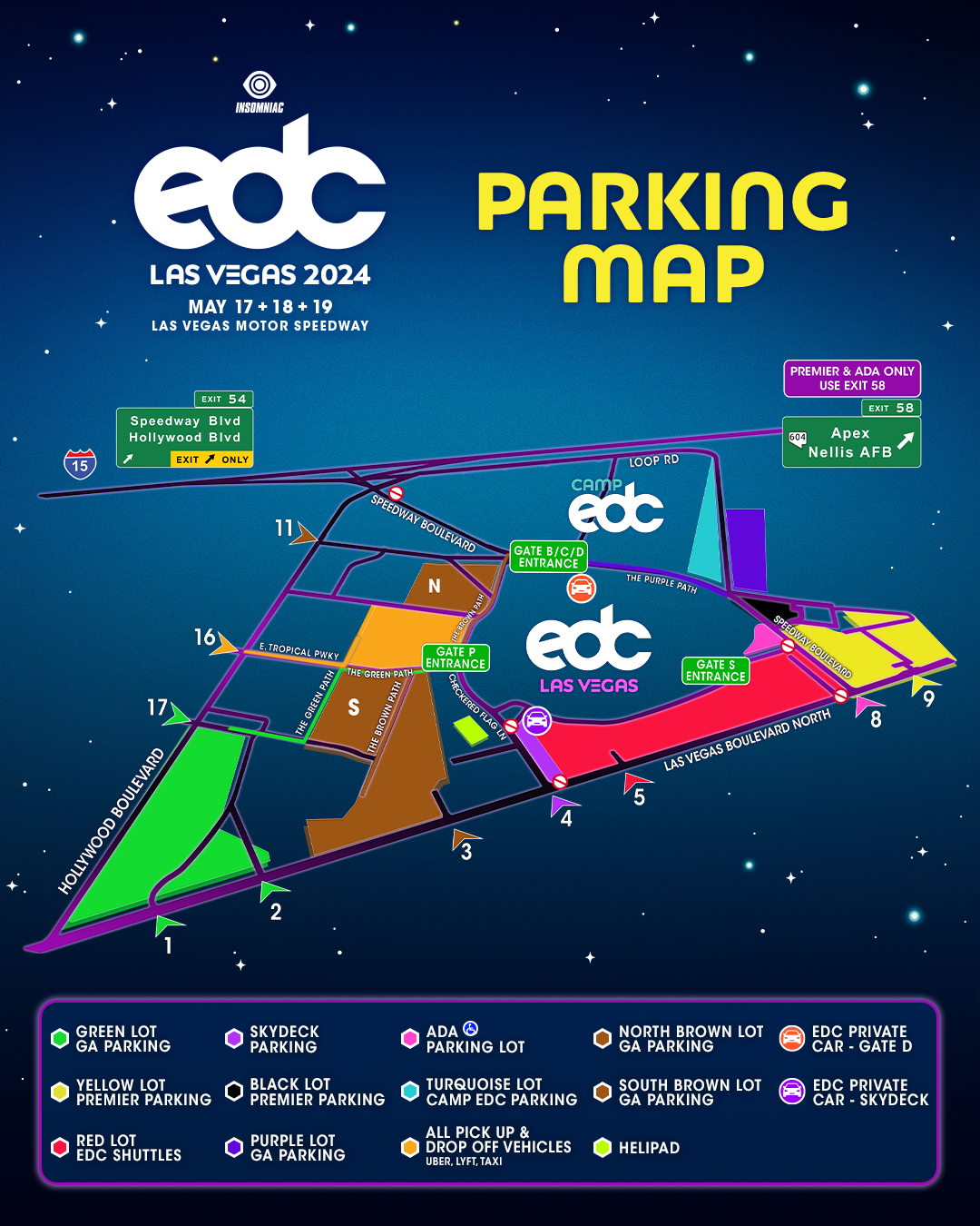 Parking & DropOffs EDC Las Vegas 2024