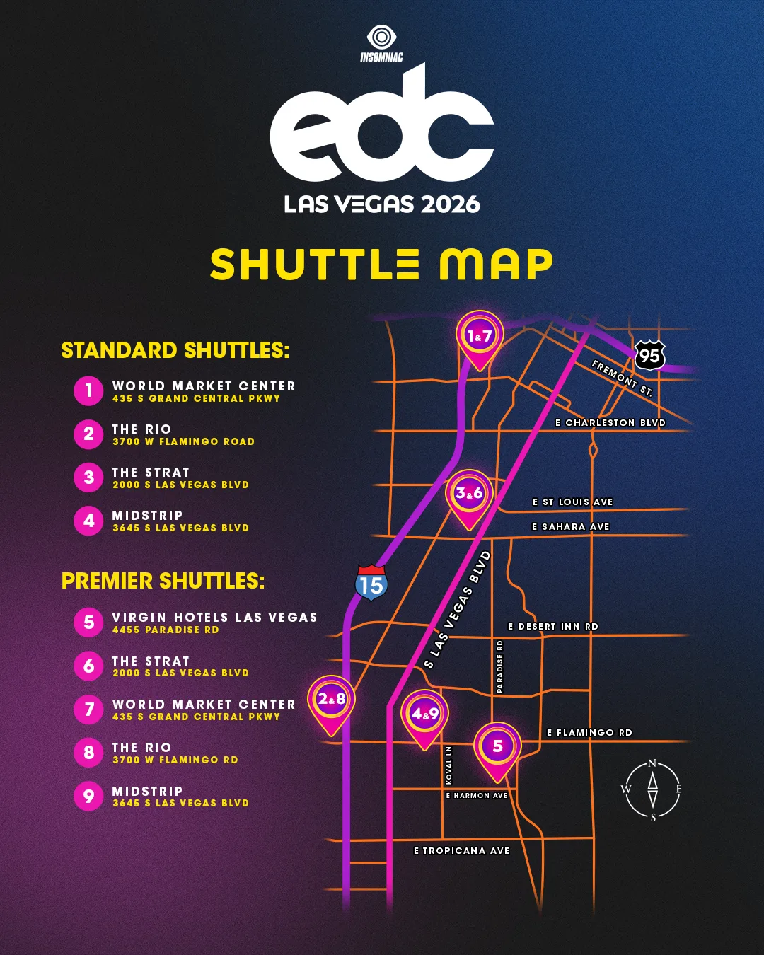 edc las vegas 2026 shuttle map
